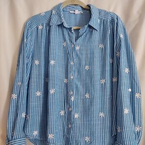 Jane and Delancey Blue Striped Button Down Shirt